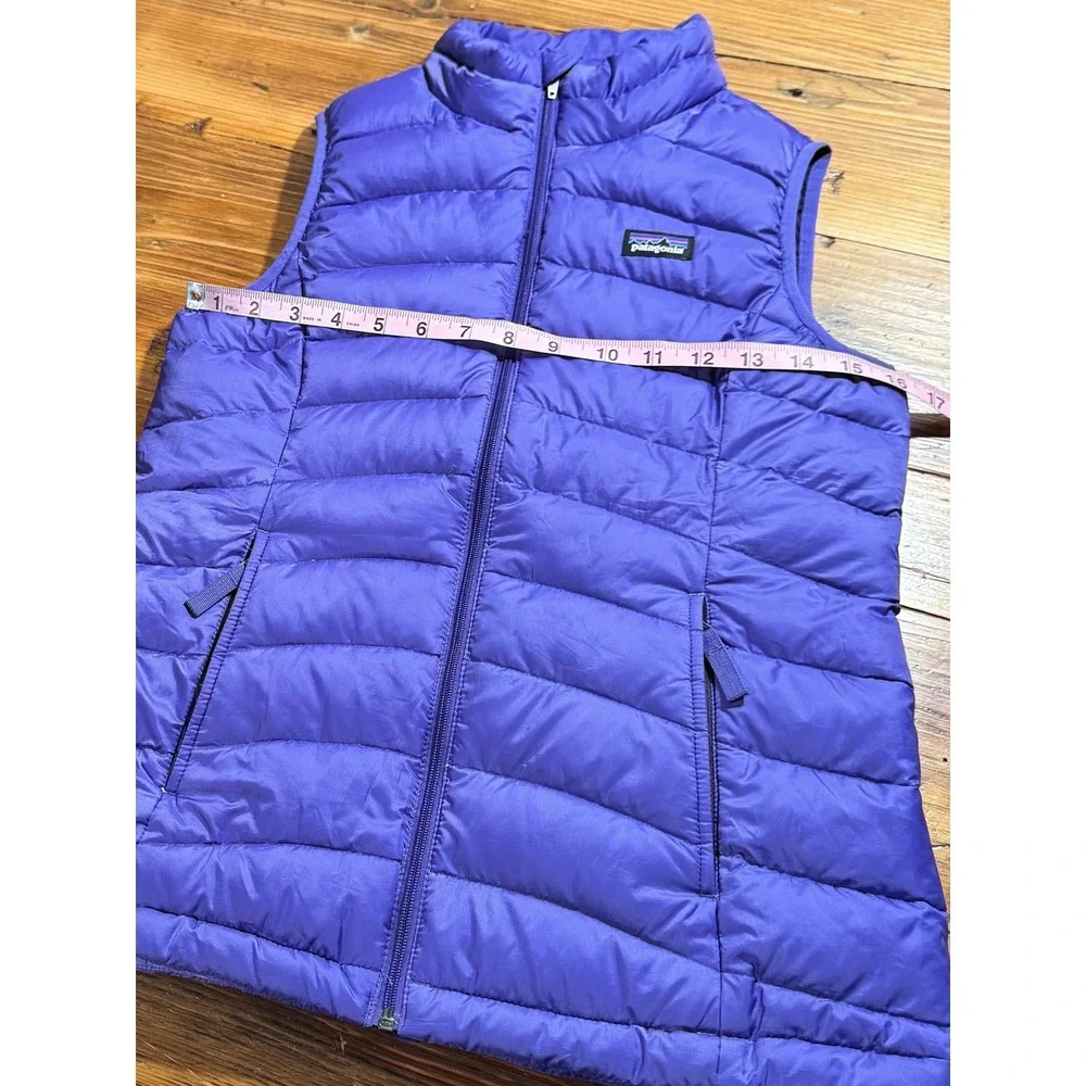 Patagonia Down Sweater Vest Girls Large Purple Quilted Puffer Full Zip 68226FA14